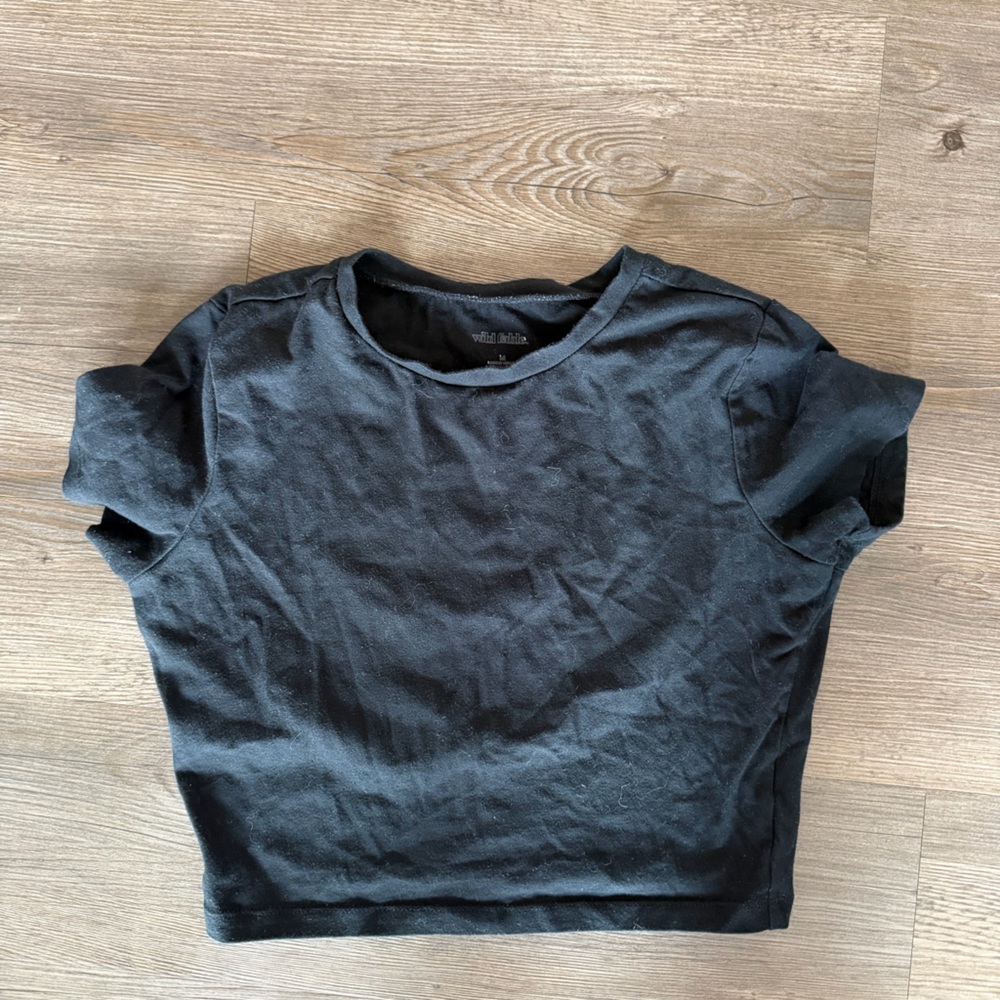 wild fable black crop tee